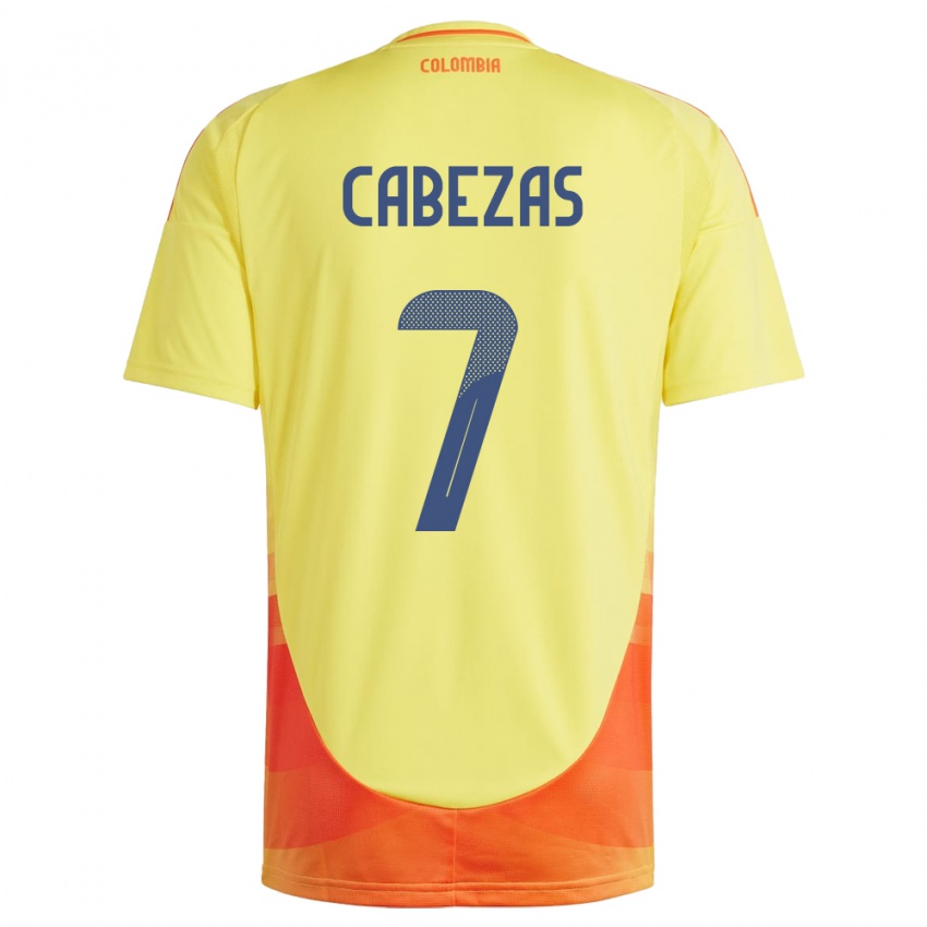 Kinder Kolumbien Jorge Cabezas #7 Gelb Heimtrikot Trikot 24-26 T-Shirt Österreich