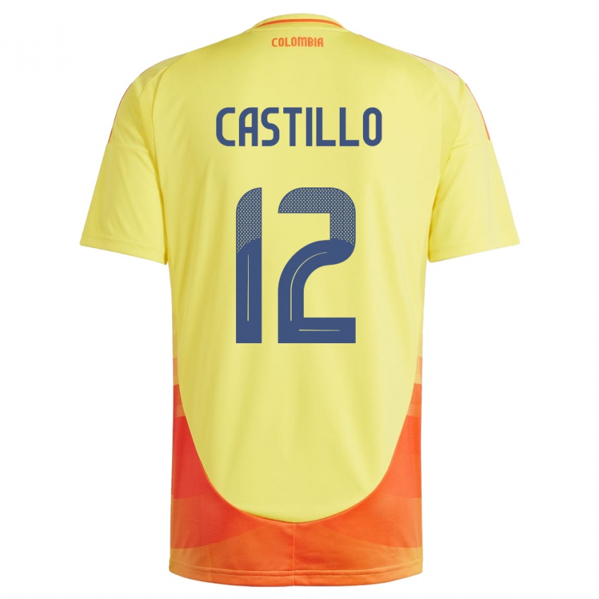 Kinder Kolumbien Juan Castillo #12 Gelb Heimtrikot Trikot 24-26 T-Shirt Österreich