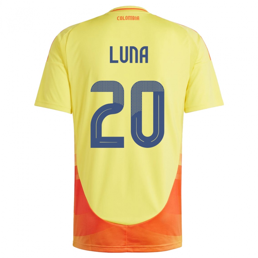 Kinder Kolumbien Daniel Luna #20 Gelb Heimtrikot Trikot 24-26 T-Shirt Österreich