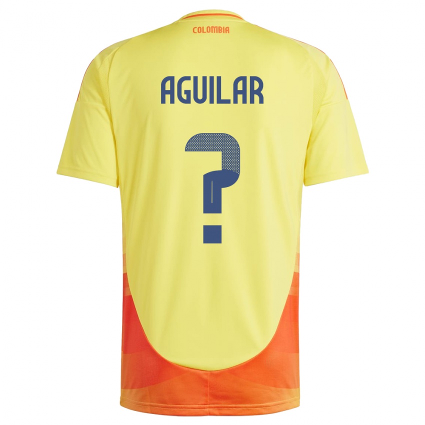 Kinder Kolumbien Alejandro Aguilar #0 Gelb Heimtrikot Trikot 24-26 T-Shirt Österreich