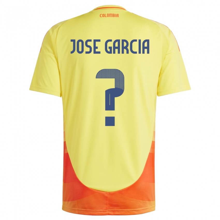 Kinder Kolumbien José García #0 Gelb Heimtrikot Trikot 24-26 T-Shirt Österreich