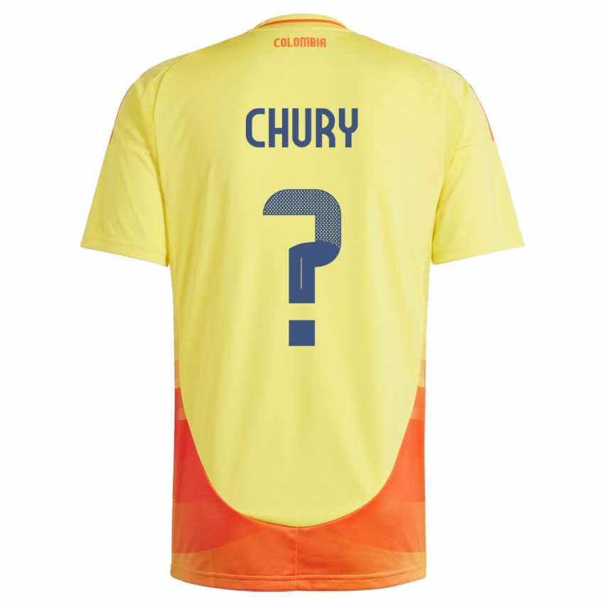 Kinder Kolumbien Brandon Chury #0 Gelb Heimtrikot Trikot 24-26 T-Shirt Österreich