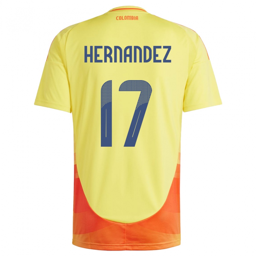 Kinder Kolumbien Jhoan Hernández #17 Gelb Heimtrikot Trikot 24-26 T-Shirt Österreich