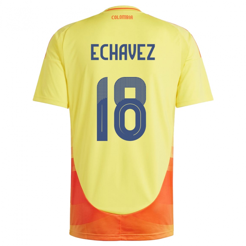 Kinder Kolumbien Jhon Echavez #18 Gelb Heimtrikot Trikot 24-26 T-Shirt Österreich