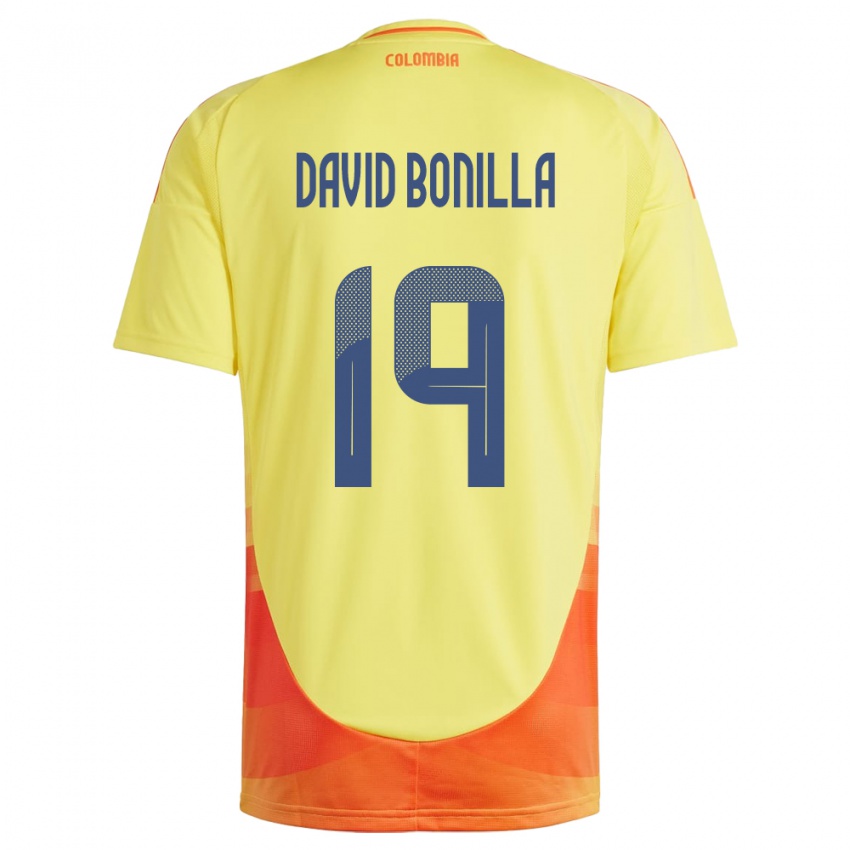 Kinder Kolumbien Juan David Bonilla #19 Gelb Heimtrikot Trikot 24-26 T-Shirt Österreich