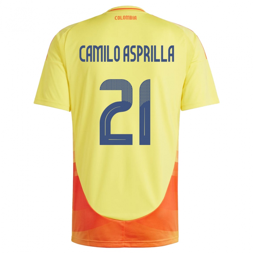 Kinder Kolumbien Juan Camilo Asprilla #21 Gelb Heimtrikot Trikot 24-26 T-Shirt Österreich