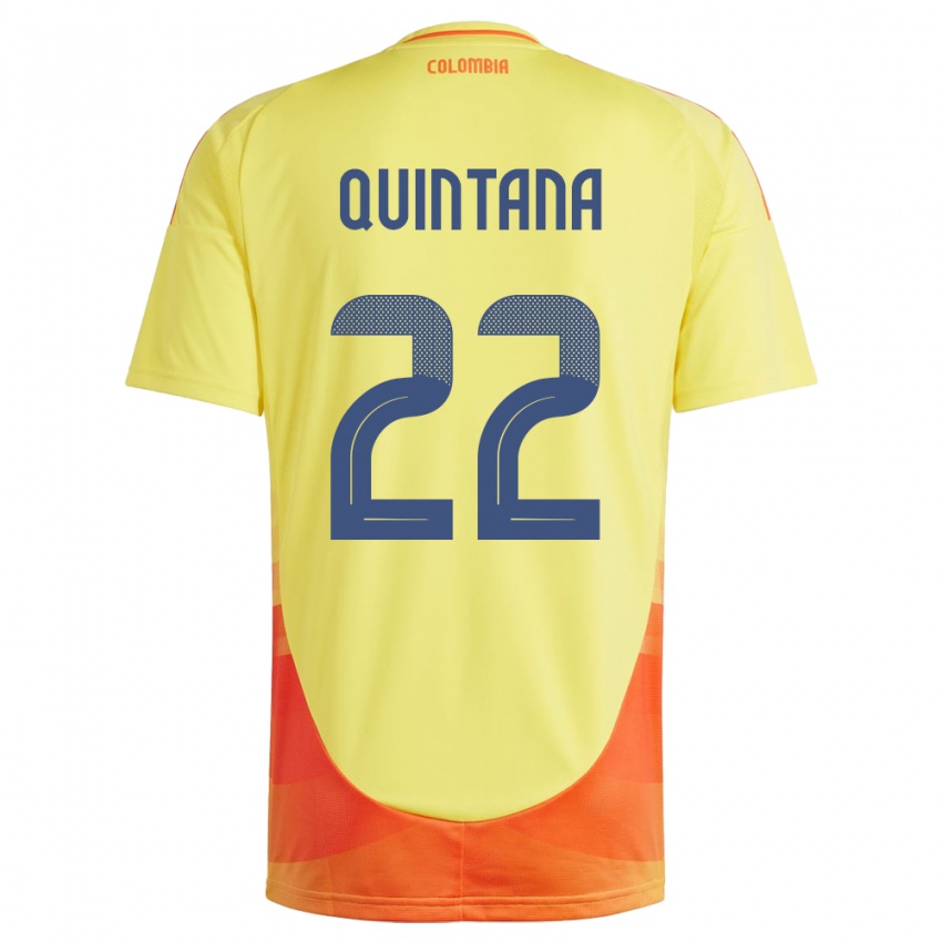 Kinder Kolumbien Breiner Quintana #22 Gelb Heimtrikot Trikot 24-26 T-Shirt Österreich