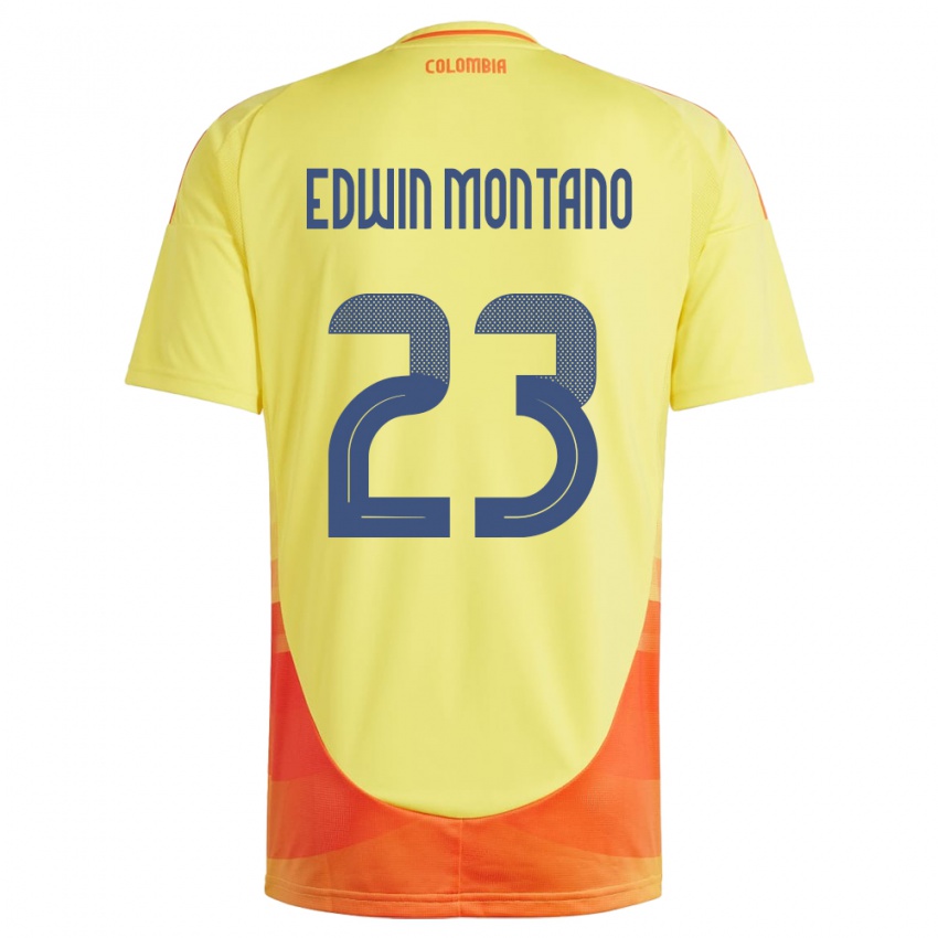 Kinder Kolumbien John Edwin Montaño #23 Gelb Heimtrikot Trikot 24-26 T-Shirt Österreich