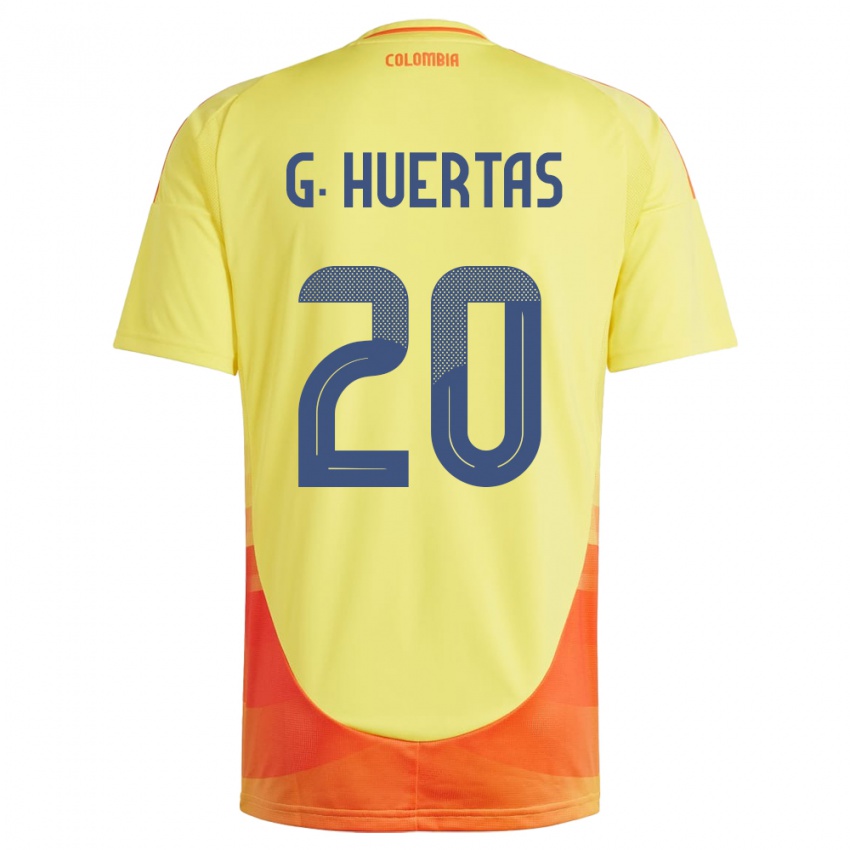 Kinder Kolumbien Gabriela Huertas #20 Gelb Heimtrikot Trikot 24-26 T-Shirt Österreich