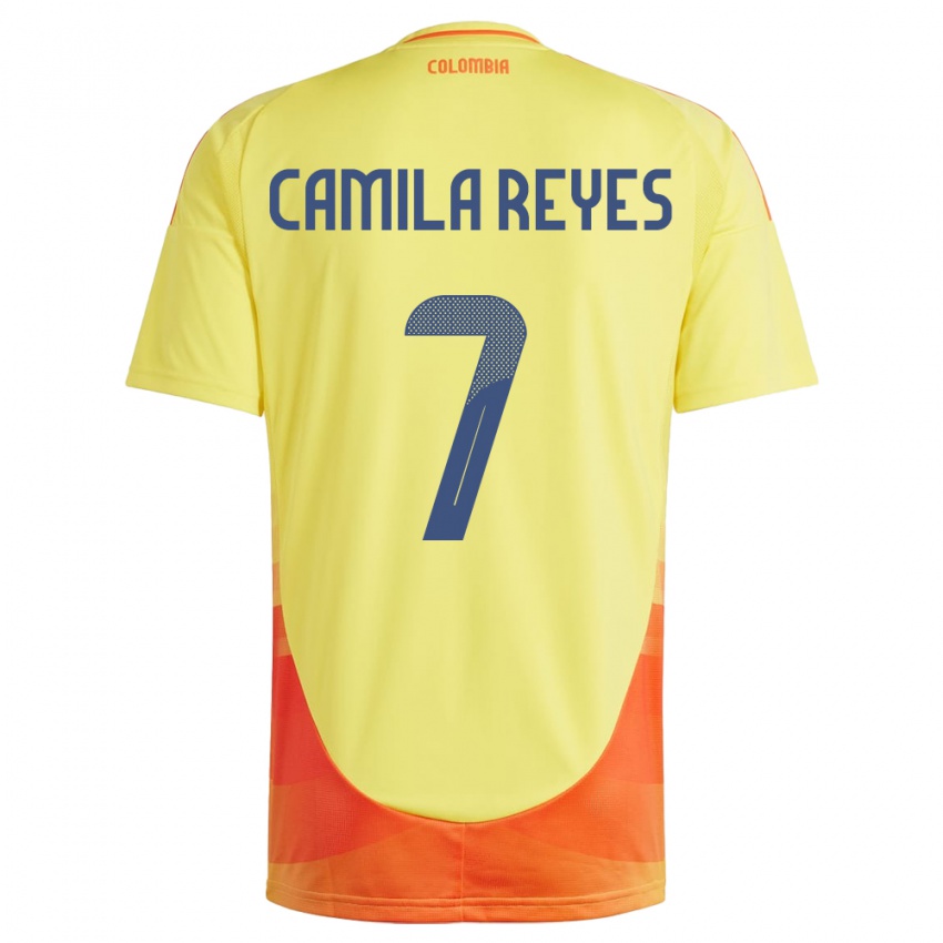 Kinder Kolumbien María Camila Reyes #7 Gelb Heimtrikot Trikot 24-26 T-Shirt Österreich