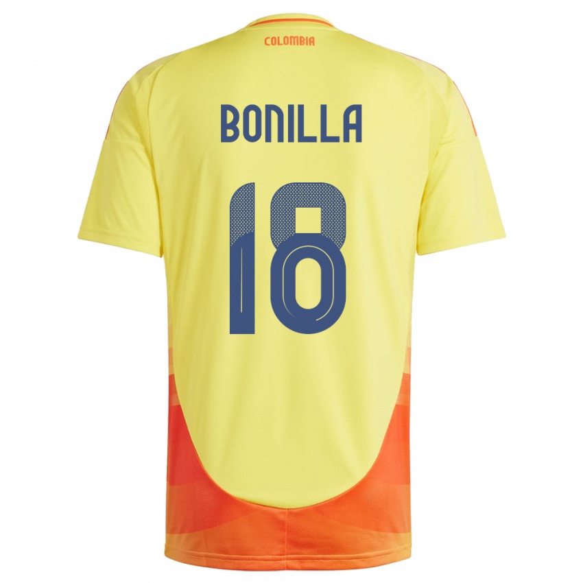 Kinder Kolumbien Wendy Bonilla #18 Gelb Heimtrikot Trikot 24-26 T-Shirt Österreich