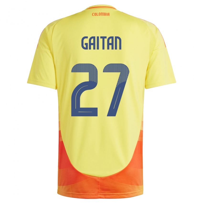 Kinder Kolumbien Natalia Gaitán #27 Gelb Heimtrikot Trikot 24-26 T-Shirt Österreich