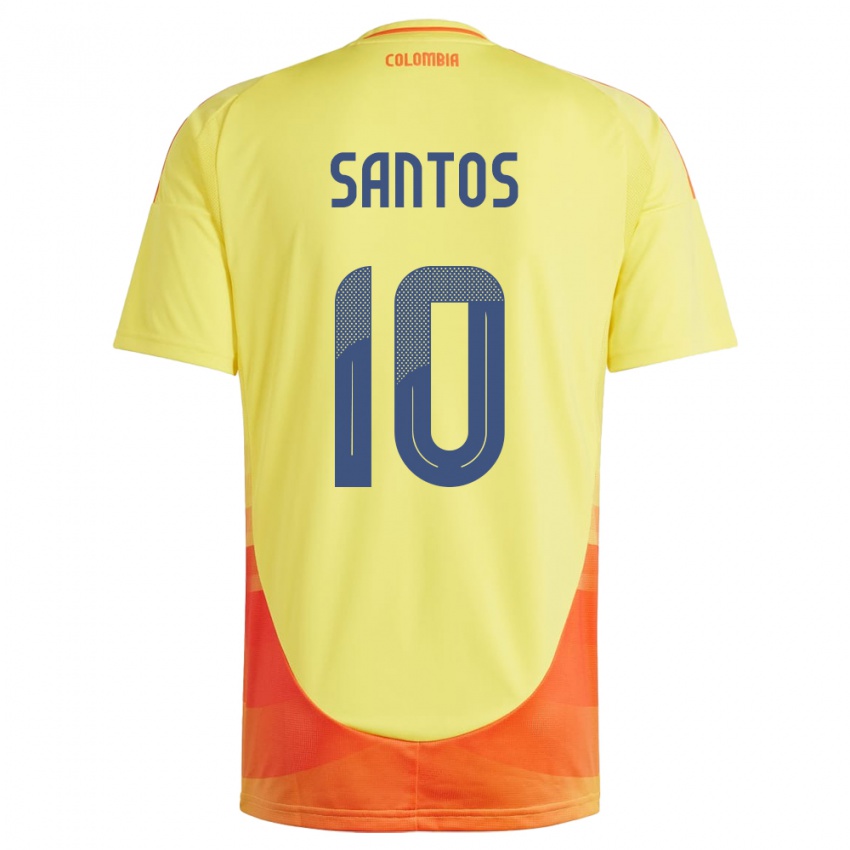 Kinder Kolumbien Leicy Santos #10 Gelb Heimtrikot Trikot 24-26 T-Shirt Österreich