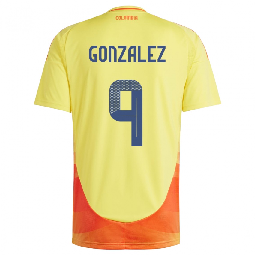 Kinder Kolumbien Manuela González #9 Gelb Heimtrikot Trikot 24-26 T-Shirt Österreich