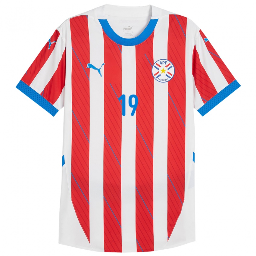 Kinder Paraguay Rebeca Fernández #19 Weiß Rot Heimtrikot Trikot 24-26 T-Shirt Österreich