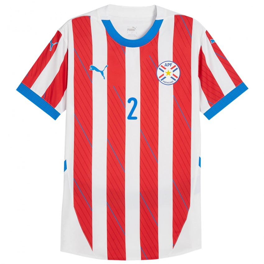 Kinder Paraguay Limpia Fretes #2 Weiß Rot Heimtrikot Trikot 24-26 T-Shirt Österreich