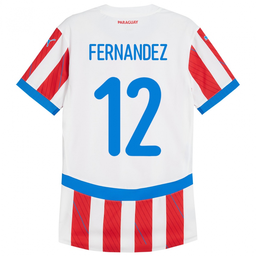 Kinder Paraguay Gatito Fernández #12 Weiß Rot Heimtrikot Trikot 24-26 T-Shirt Österreich