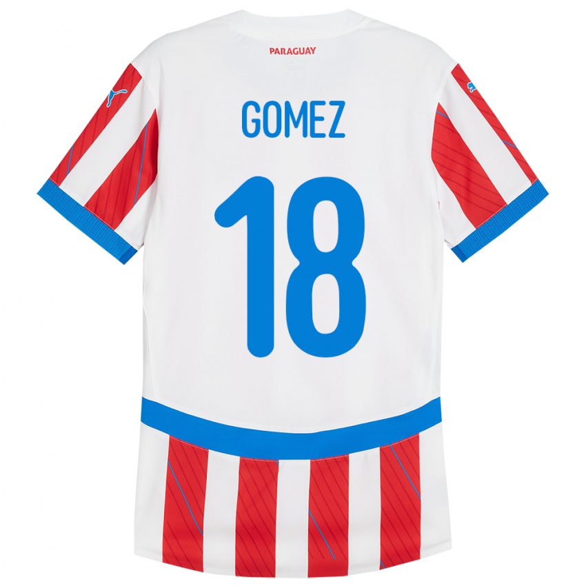 Kinder Paraguay Diego Gómez #18 Weiß Rot Heimtrikot Trikot 24-26 T-Shirt Österreich