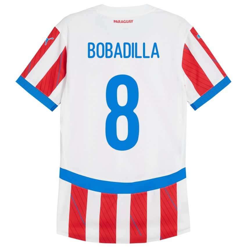 Kinder Paraguay Damián Bobadilla #8 Weiß Rot Heimtrikot Trikot 24-26 T-Shirt Österreich