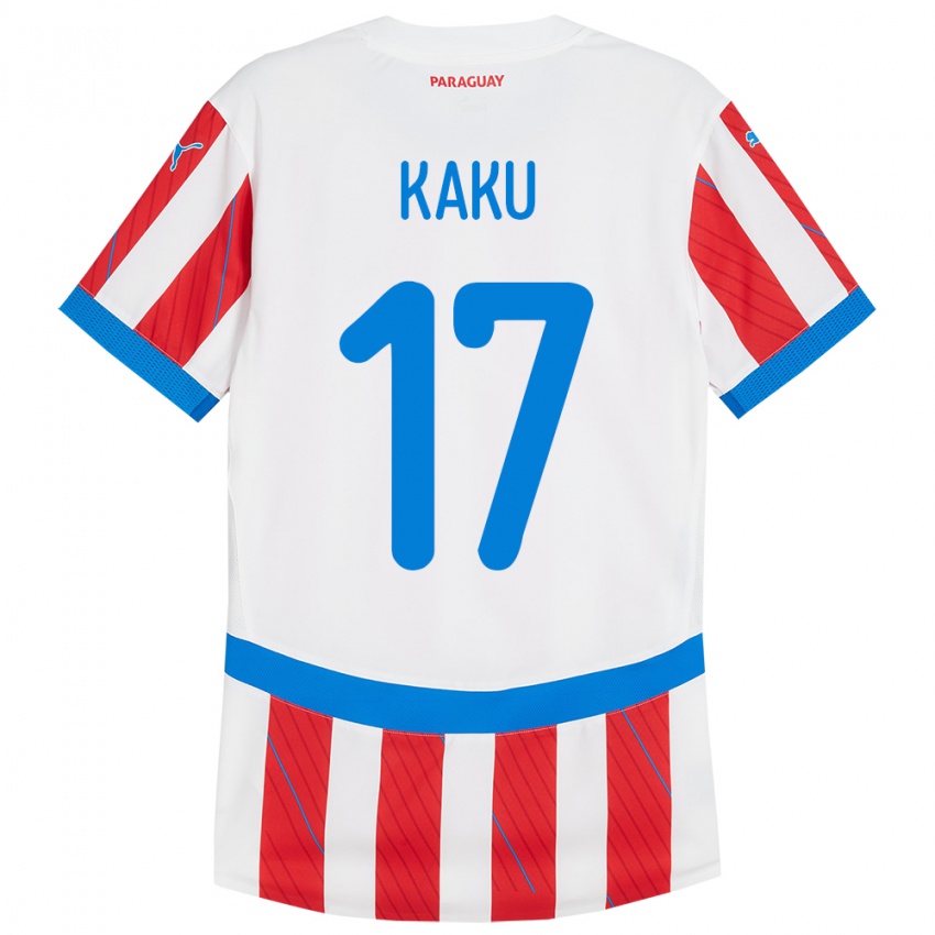 Kinder Paraguay Kaku #17 Weiß Rot Heimtrikot Trikot 24-26 T-Shirt Österreich