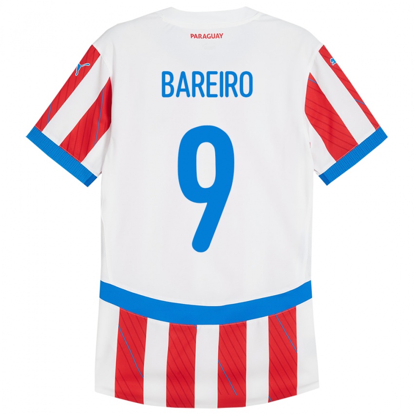 Kinder Paraguay Adam Bareiro #9 Weiß Rot Heimtrikot Trikot 24-26 T-Shirt Österreich