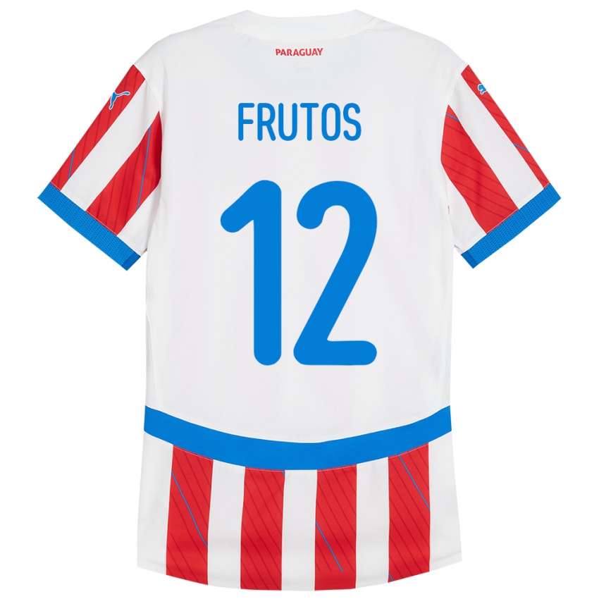 Kinder Paraguay Rodrigo Frutos #12 Weiß Rot Heimtrikot Trikot 24-26 T-Shirt Österreich