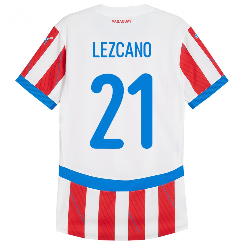 Kinder Paraguay Rubén Lezcano #21 Weiß Rot Heimtrikot Trikot 24-26 T-Shirt Österreich