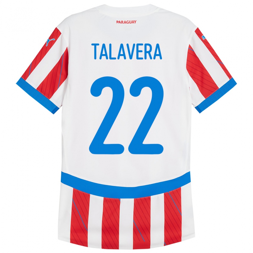 Kinder Paraguay Javier Talavera #22 Weiß Rot Heimtrikot Trikot 24-26 T-Shirt Österreich