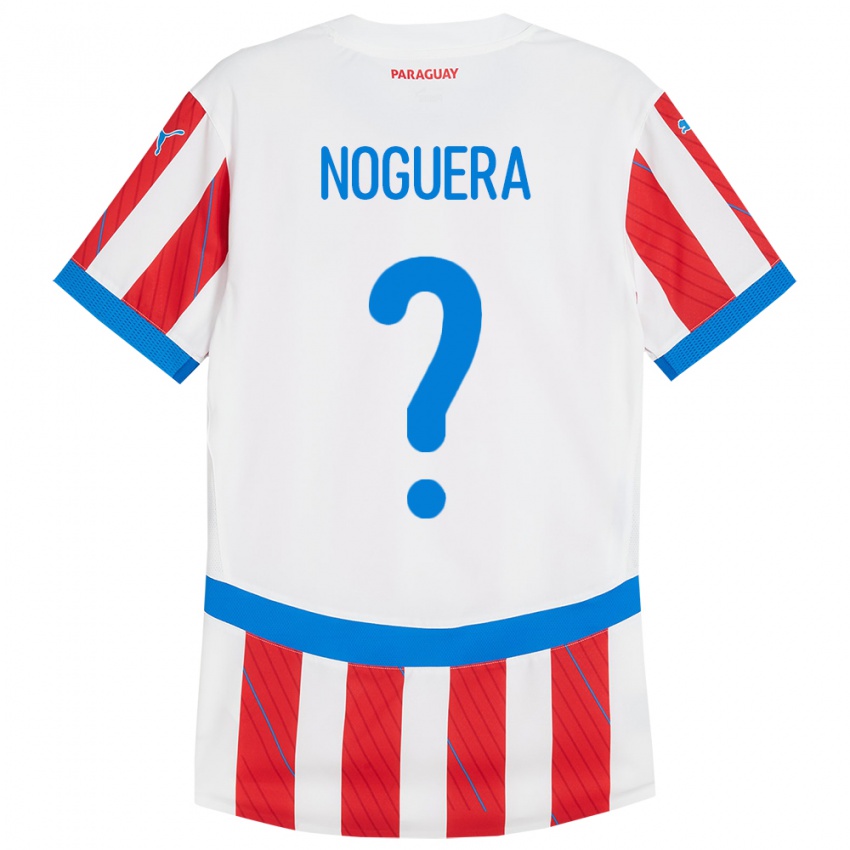 Kinder Paraguay Junior Noguera #0 Weiß Rot Heimtrikot Trikot 24-26 T-Shirt Österreich