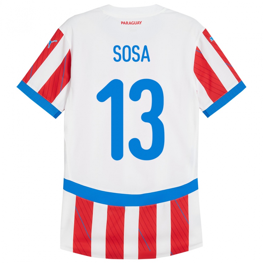 Kinder Paraguay Alex Sosa #13 Weiß Rot Heimtrikot Trikot 24-26 T-Shirt Österreich