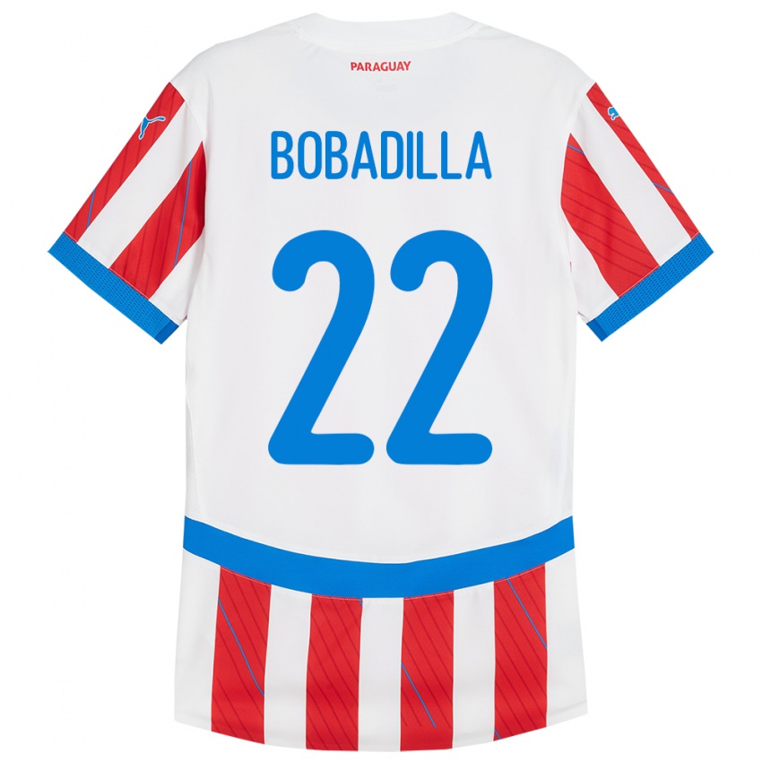 Kinder Paraguay Dylan Bobadilla #22 Weiß Rot Heimtrikot Trikot 24-26 T-Shirt Österreich