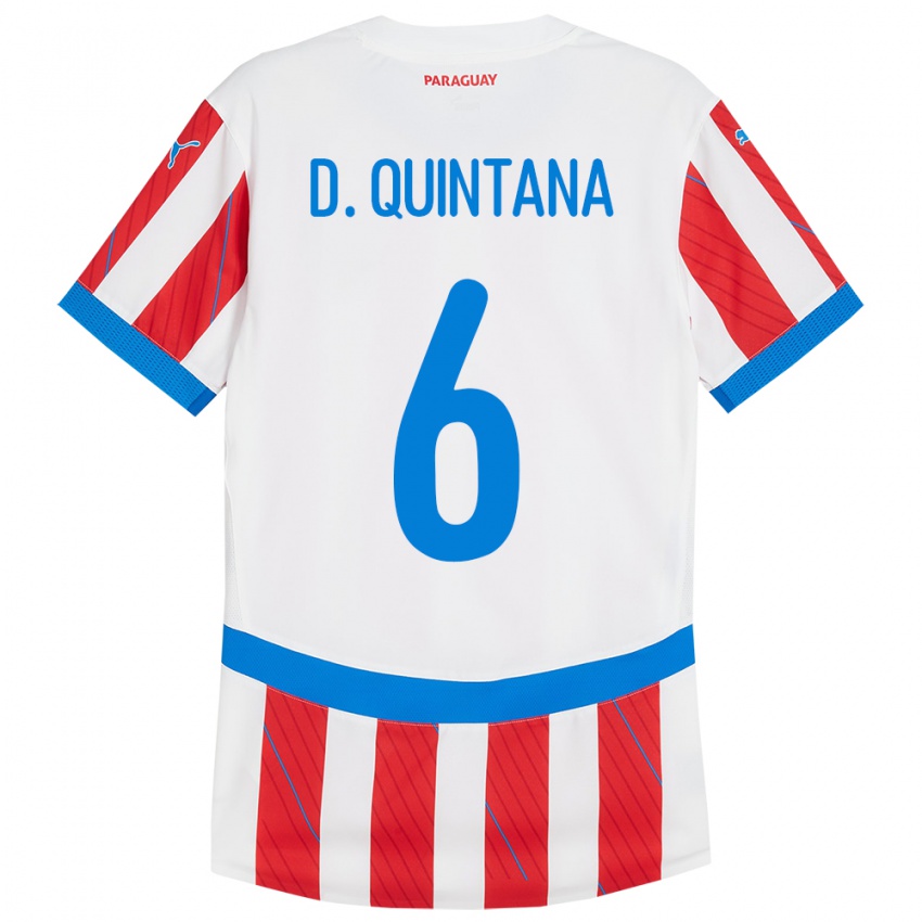 Kinder Paraguay Dulce Quintana #6 Weiß Rot Heimtrikot Trikot 24-26 T-Shirt Österreich