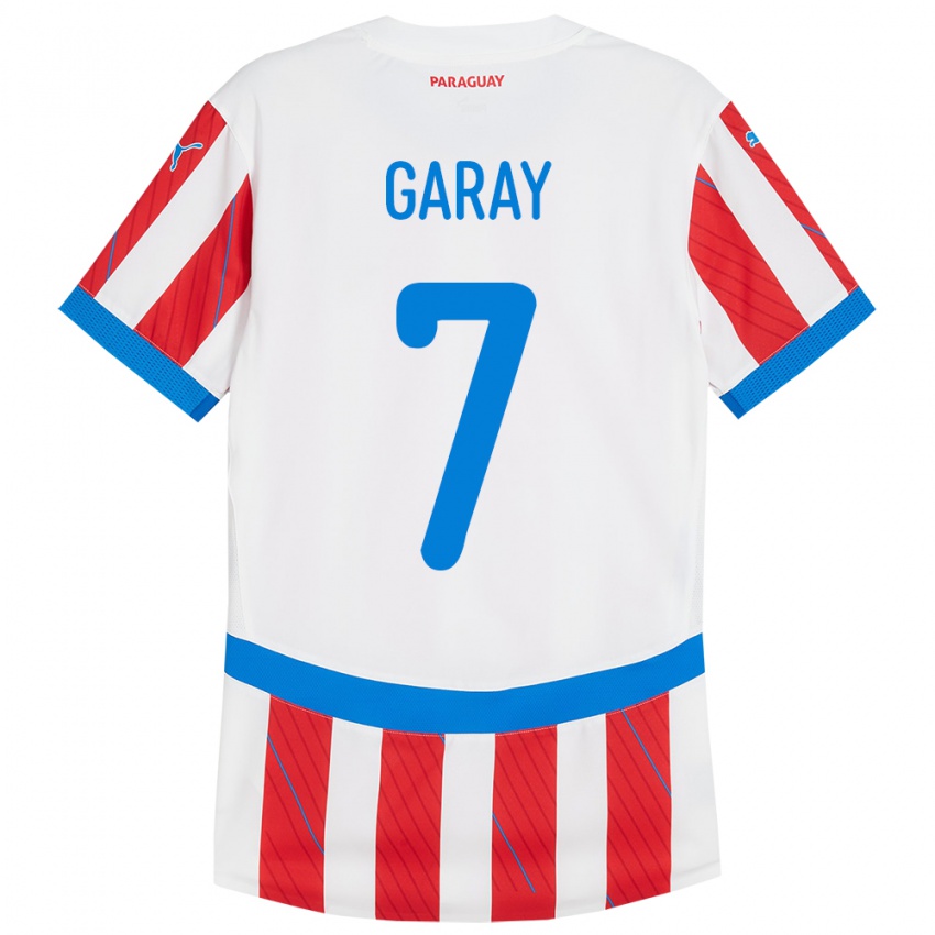 Kinder Paraguay Griselda Garay #7 Weiß Rot Heimtrikot Trikot 24-26 T-Shirt Österreich