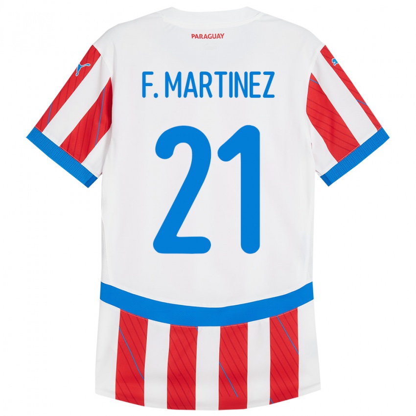 Kinder Paraguay Fiorela Martínez #21 Weiß Rot Heimtrikot Trikot 24-26 T-Shirt Österreich