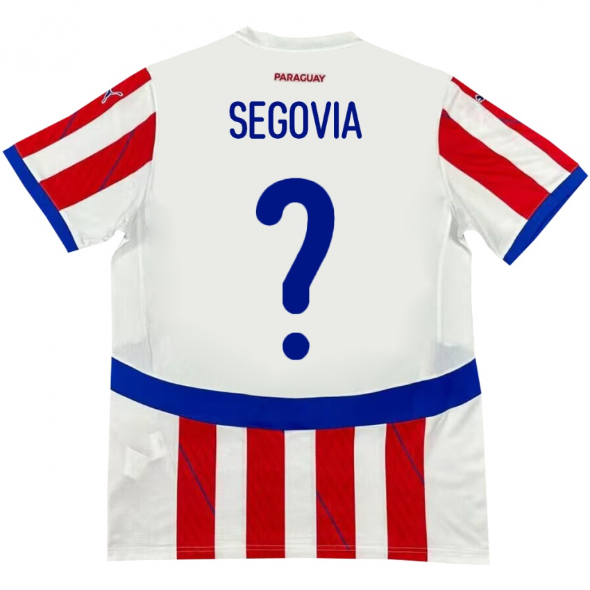 Kinder Paraguay María Segovia #0 Weiß Rot Heimtrikot Trikot 24-26 T-Shirt Österreich