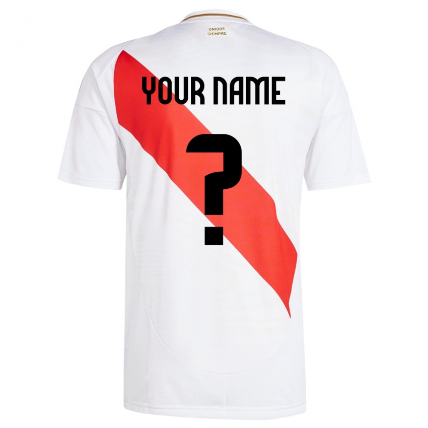 Kinder Peru Ihren Namen #0 Weiß Heimtrikot Trikot 24-26 T-Shirt Österreich
