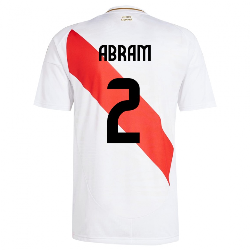 Kinder Peru Luis Abram #2 Weiß Heimtrikot Trikot 24-26 T-Shirt Österreich