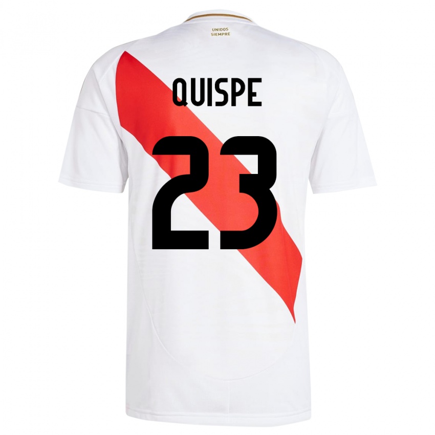 Kinder Peru Piero Quispe #23 Weiß Heimtrikot Trikot 24-26 T-Shirt Österreich