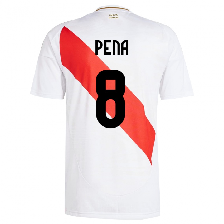 Kinder Peru Sergio Peña #8 Weiß Heimtrikot Trikot 24-26 T-Shirt Österreich