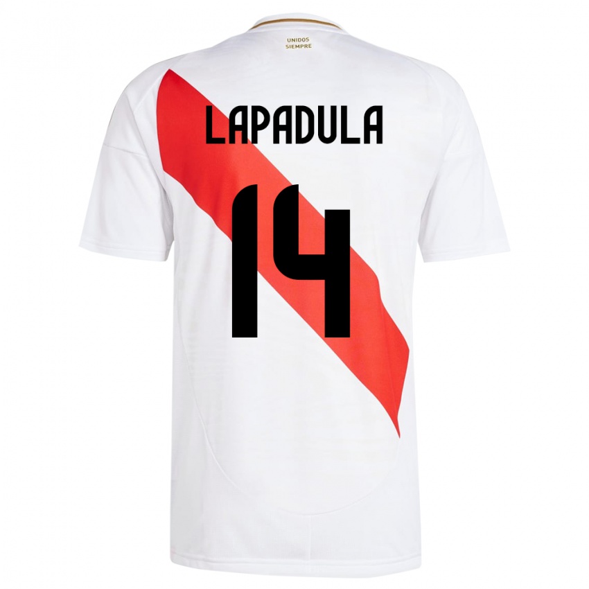 Kinder Peru Gianluca Lapadula #14 Weiß Heimtrikot Trikot 24-26 T-Shirt Österreich