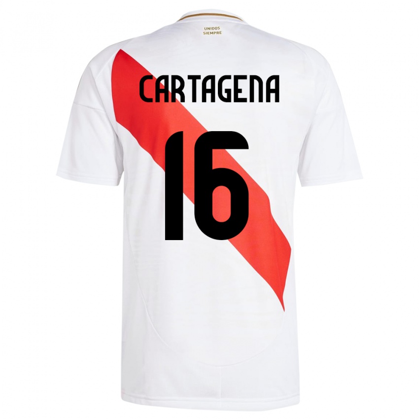 Kinder Peru Wilder Cartagena #16 Weiß Heimtrikot Trikot 24-26 T-Shirt Österreich