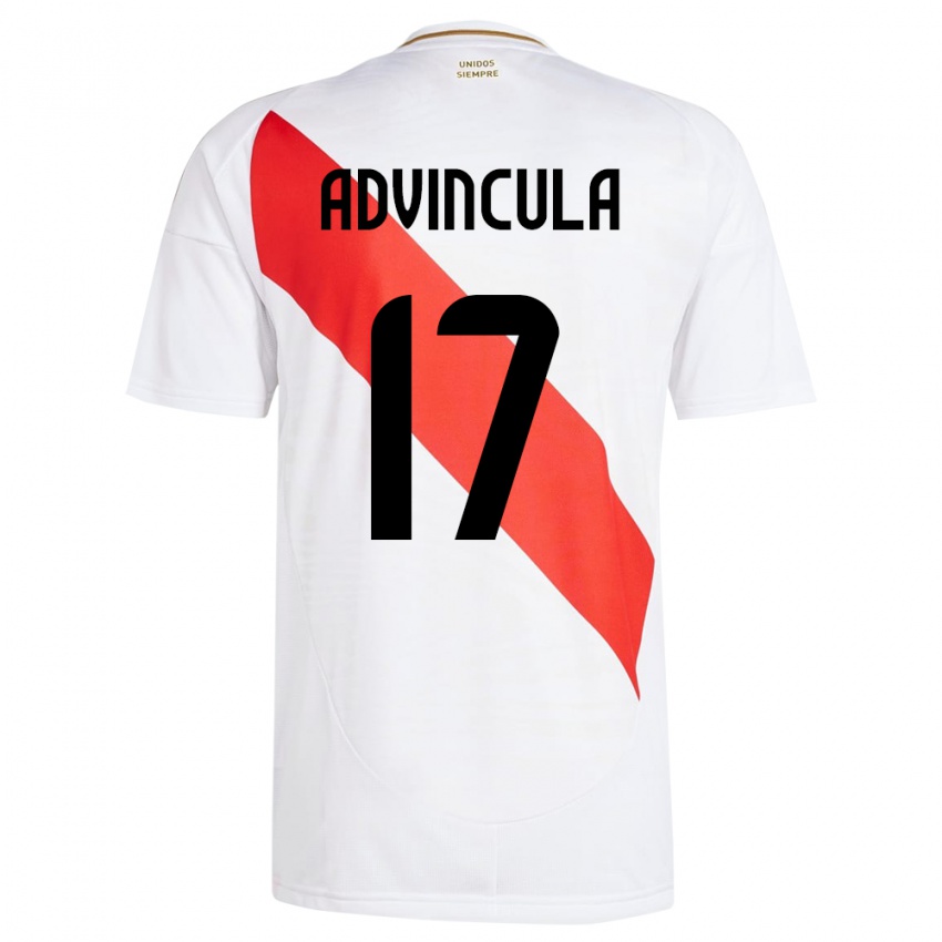 Kinder Peru Luis Advíncula #17 Weiß Heimtrikot Trikot 24-26 T-Shirt Österreich