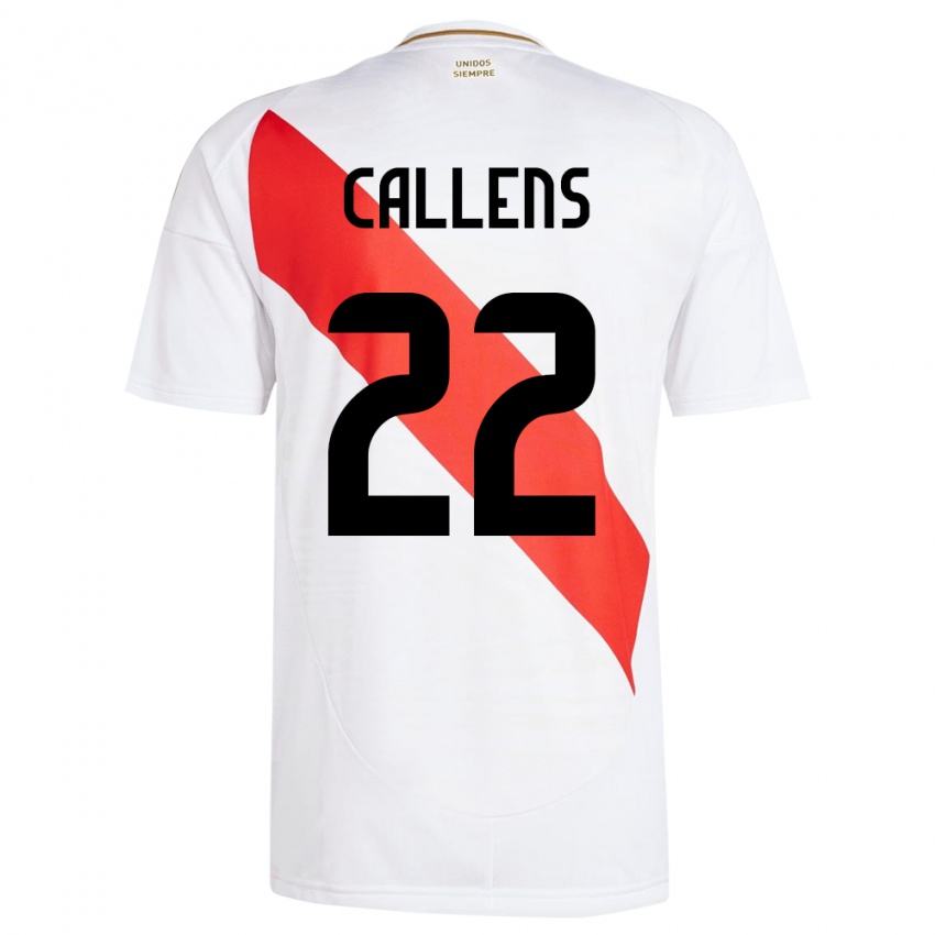 Kinder Peru Alexander Callens #22 Weiß Heimtrikot Trikot 24-26 T-Shirt Österreich