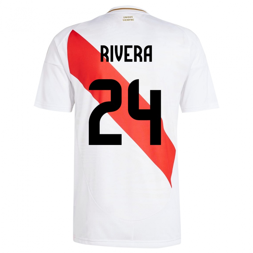 Kinder Peru José Rivera #24 Weiß Heimtrikot Trikot 24-26 T-Shirt Österreich