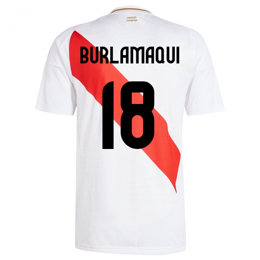 Kinder Peru Alessandro Burlamaqui #18 Weiß Heimtrikot Trikot 24-26 T-Shirt Österreich