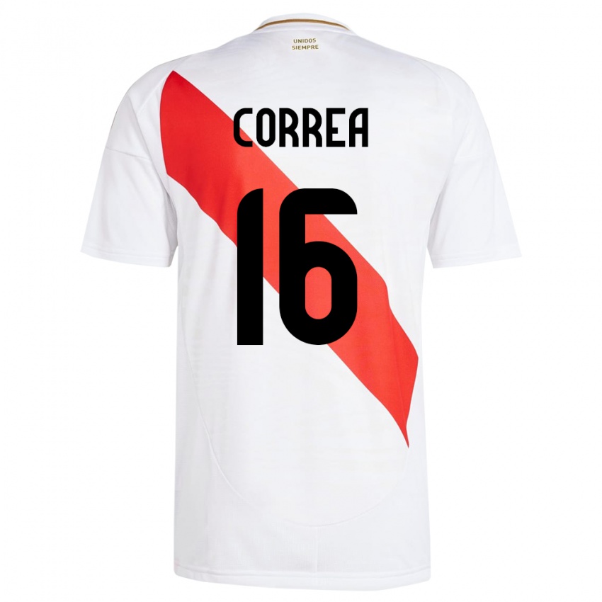 Kinder Peru Eslyn Correa #16 Weiß Heimtrikot Trikot 24-26 T-Shirt Österreich