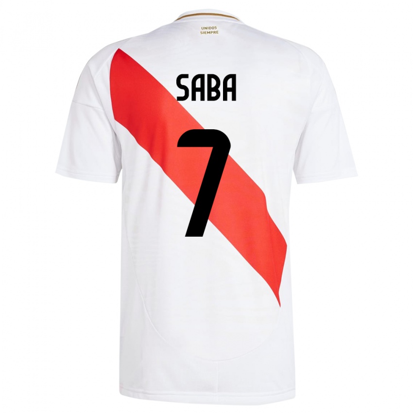 Kinder Peru Emilio Saba #7 Weiß Heimtrikot Trikot 24-26 T-Shirt Österreich