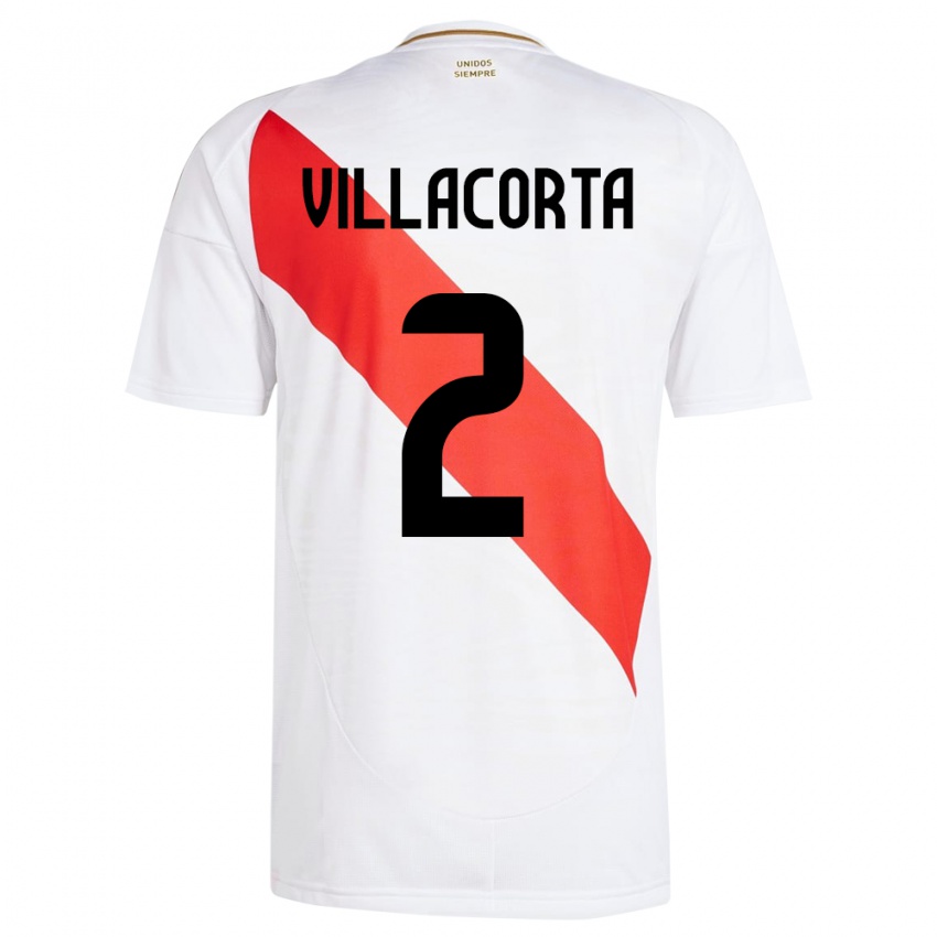 Kinder Peru Anderson Villacorta #2 Weiß Heimtrikot Trikot 24-26 T-Shirt Österreich