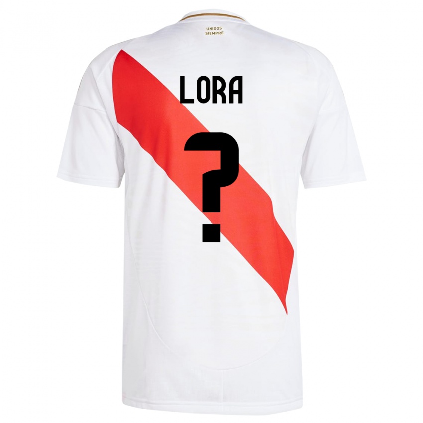 Kinder Peru Fabrizio Lora #0 Weiß Heimtrikot Trikot 24-26 T-Shirt Österreich