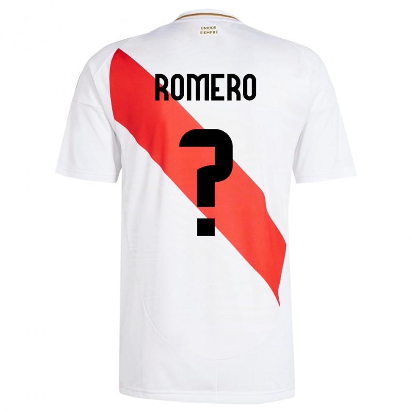 Kinder Peru José Romero #0 Weiß Heimtrikot Trikot 24-26 T-Shirt Österreich